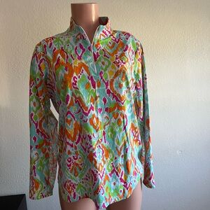 IBKUL Women's Long Sleeve Floral Top - Blue, Pink, Yellow